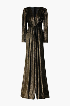 Alberta Ferretti Wrap-effect Devoré-velvet Gown
