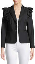 Thumbnail for your product : Rebecca Taylor Ruffled Stretch-Wool Jacket