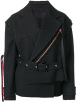 Thumbnail for your product : Proenza Schouler Belted Asymmetrical Logo Pull Coat