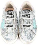 Thumbnail for your product : Golden Goose Kids Distressed Sequin Trainers With Star Patches