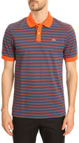 Thumbnail for your product : Lacoste Striped Polo with Contrasting Blue and Orange