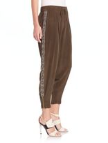 Thumbnail for your product : Haute Hippie Champ Embellished Silk Tuxedo Pants