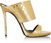 Thumbnail for your product : Giuseppe Zanotti Metallic snake-effect leather mules