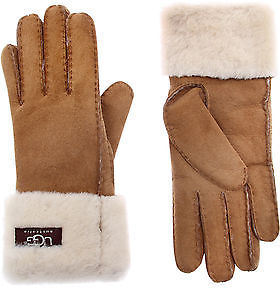 UGG Turn Cuff Glove Shearling Brown Ladies Access Accessory Casual