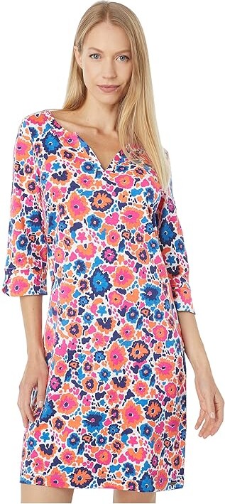 Hatley Lucy Dress - Pop Out Floral Women's Clothing White : SM, Cotton