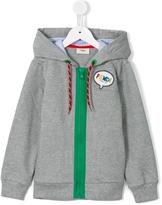 Thumbnail for your product : Fendi Kids - pinstripe trim hoodie - kids - Cotton - 12 yrs