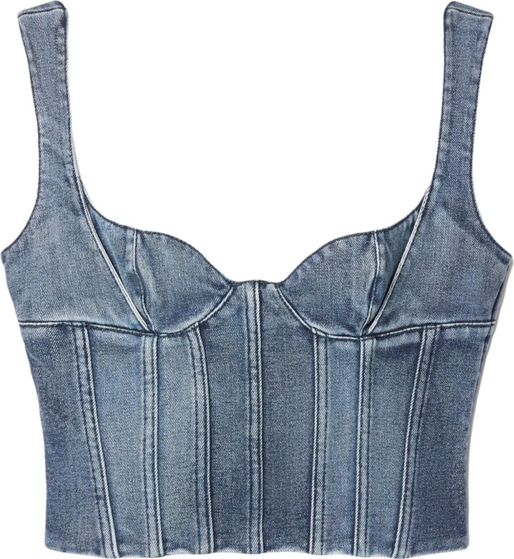 Off-White Bustier denim cropped top