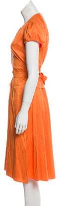 Calypso Silk Wrap Dress Orange Silk Wrap Dress