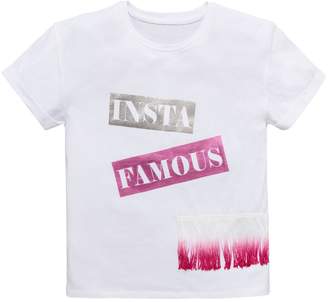 Very Girl 'Insta Famous' Slogan Tassel T-shirt