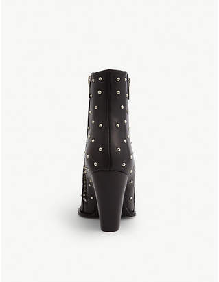 The Kooples Leather Western-Style Studded Boots, Size: 5 UK WOMEN