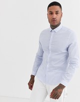 Thumbnail for your product : Topman smart shirt in blue & white stripe