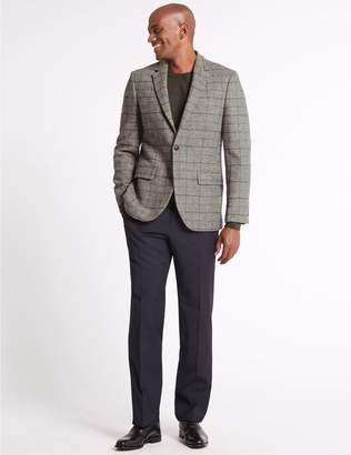 Marks and Spencer Pure Wool Checked Tailored Fit Jacket