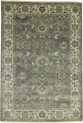 Bungalow Rose Muted Brownish Gray Traditional 6X9 Oushak Chobi Oriental Area Rug