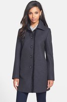 Thumbnail for your product : Vera Wang Bouclé Trim A-Line Wool Blend Coat (Online Only)
