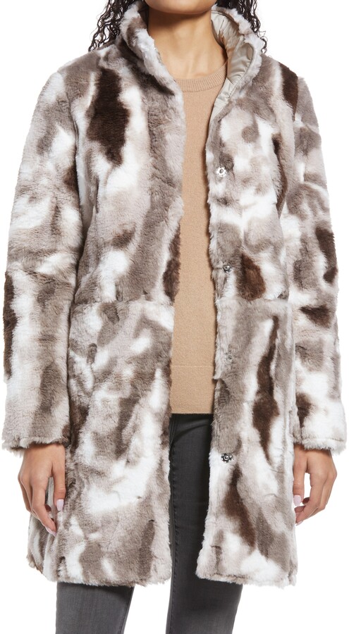 Fur Story Women/'s Real Rabbit Fur Coat with Mandarin Collar Fur Jacket 151249