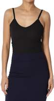 Thumbnail for your product : TheMogan Women's Basic Ribbed Knit Strappy Crop Tank Top L