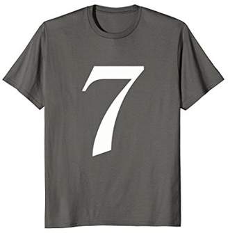T Shirt With Number 7 in Old English - T-Shirt with Number 7