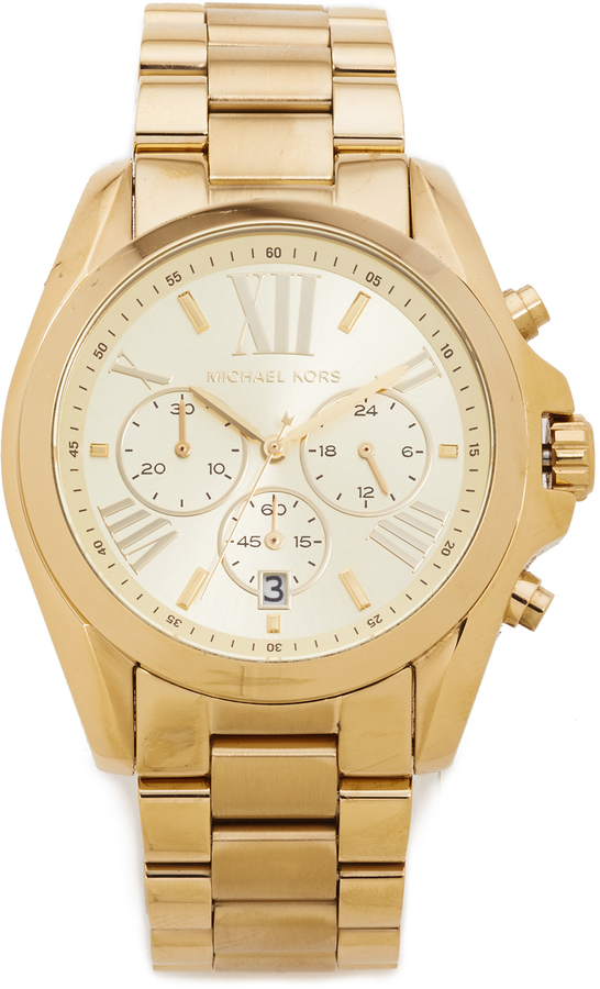 Michael Kors Bradshaw Gold Chronograph Watch - ShopStyle Clothes and Shoes