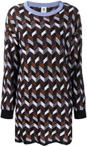 Thumbnail for your product : M Missoni Long-Sleeved Geometric Knit Dress
