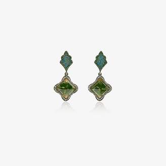 Sevan Biçakci 24K Gold, yellow and green Garnets and Pave Diamond drop earrings