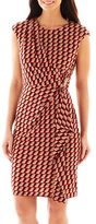 Thumbnail for your product : London Times London Style Collection Cap-Sleeve Side-Drape Dress