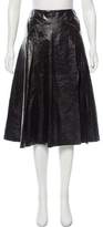 Thumbnail for your product : Theyskens' Theory Leather Knee-Length Skirt