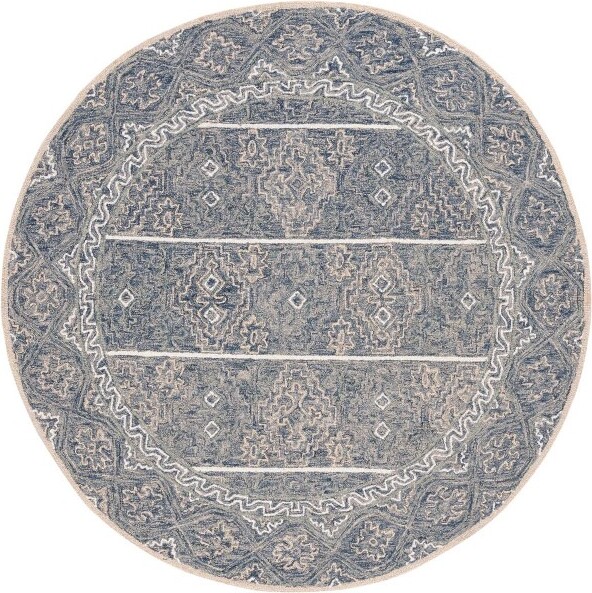 Safavieh AspenAPN275HandTuftedIndoorAreaRug-Blue/Beige-6'Round
