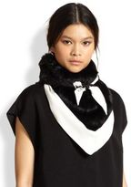 Thumbnail for your product : 3.1 Phillip Lim Rabbit Fur-Trimmed Silk Scarf