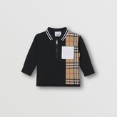 Thumbnail for your product : Burberry Childrens Long-sleeve Vintage Check Panel Cotton Polo Shirt