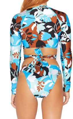 Hurley Solstice Floral Tie Cropped Rashguard