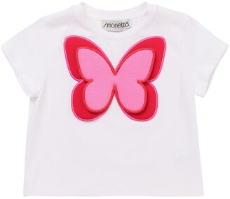 Simonetta Cotton jersey t-shirt w/ butterfly patch