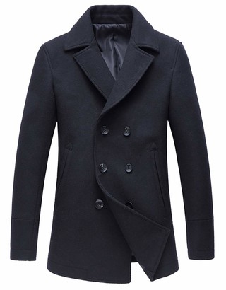 Mens Navy Pea Coat | Shop the world’s largest collection of fashion ...