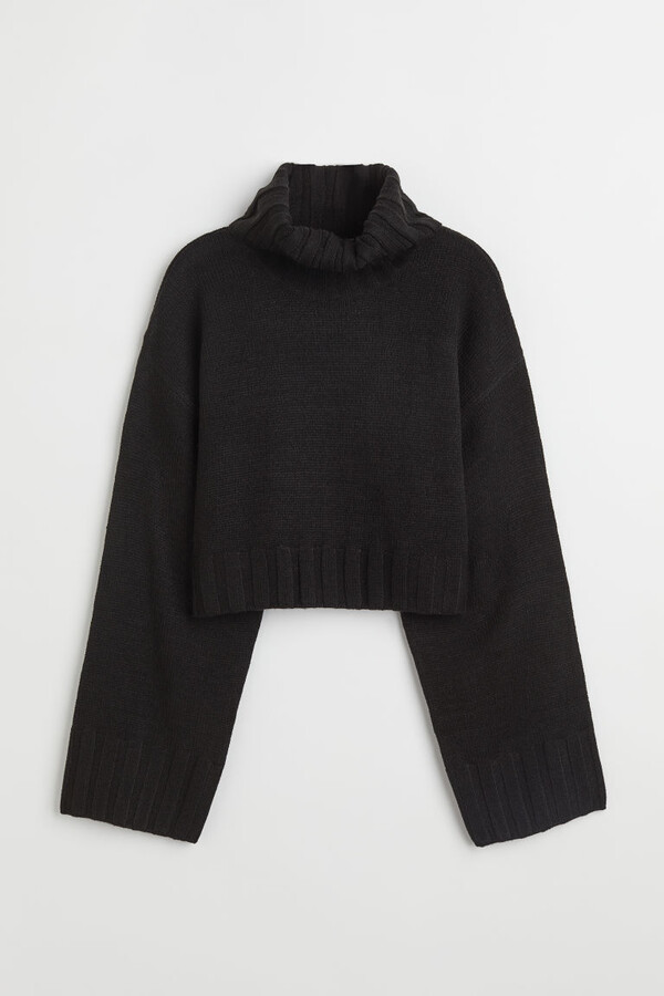 Women Black Turtleneck Short Sleeves Sweater# | Shop the world's 