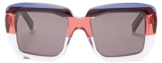 Marni Rothko Square Frame Sunglasses - Womens - Blue Multi
