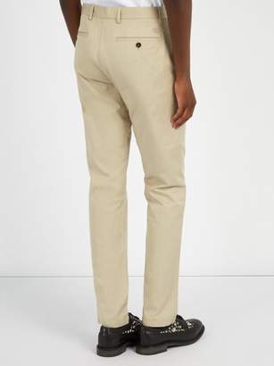 Burberry Slim Fit Cotton Twill Chino Trousers - Mens - Beige