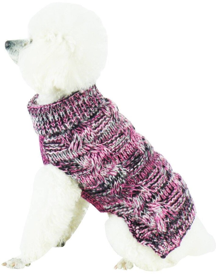Royal Bark Heavy Cable Knitted Designer Fashion Dog Sweater 