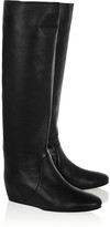 Thumbnail for your product : Lanvin Textured-leather wedge knee boots