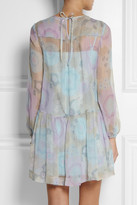 Thumbnail for your product : RED Valentino Floral-print silk-chiffon mini dress