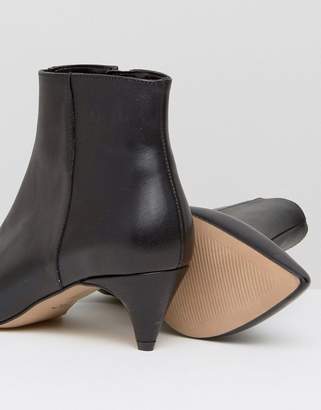 ASOS Rebecca Leather Kitten Heeled Boots