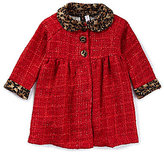 Thumbnail for your product : Sweet Heart Rose 12-24 Months Faux-Fur-Trimmed Coat & Dress Set