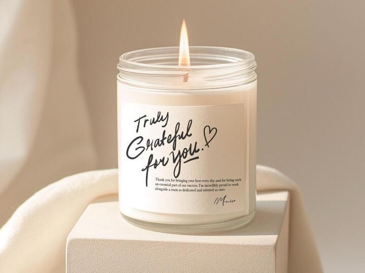 Corporate Gifts, Employee Appreciation Gift, Team Appreciation, Thank You Best Personalized Candle F71