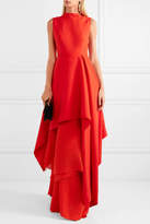 Thumbnail for your product : SOLACE London The Serafine Asymmetric Pleated Crepe And Chiffon Gown