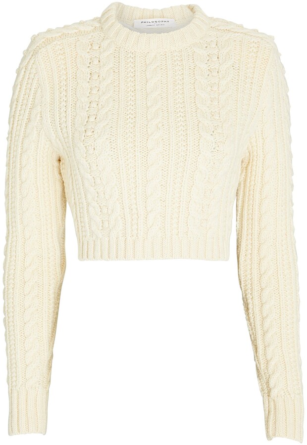 cable knit cropped sweater
