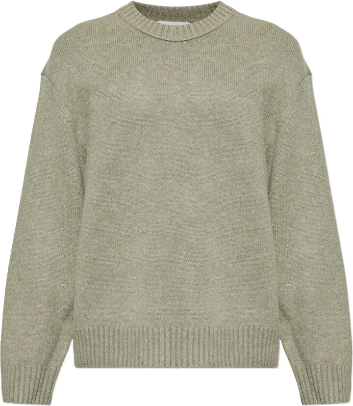 Frame Ribbed-Details Crewneck Sweater