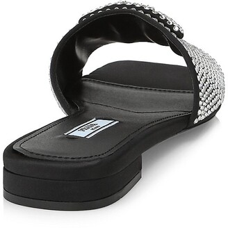 Prada Crystal-Embellished Slides - ShopStyle Sandals