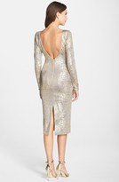 Thumbnail for your product : Dress the Population 'Emery' Metallic Jersey Open Back Body-Con Dress