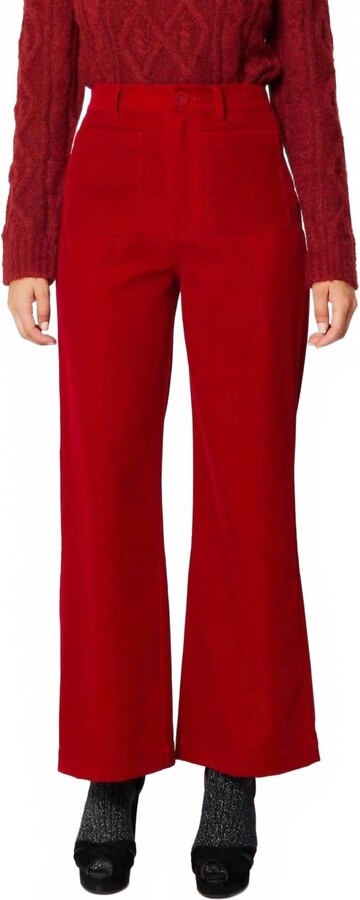 ROLLA'S Sailor High Rise Velvet Jean In Ruby