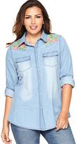 Thumbnail for your product : So Fabulous! So Fabulous Embroidered Shoulder Denim Shirt (Available in sizes 14-32)