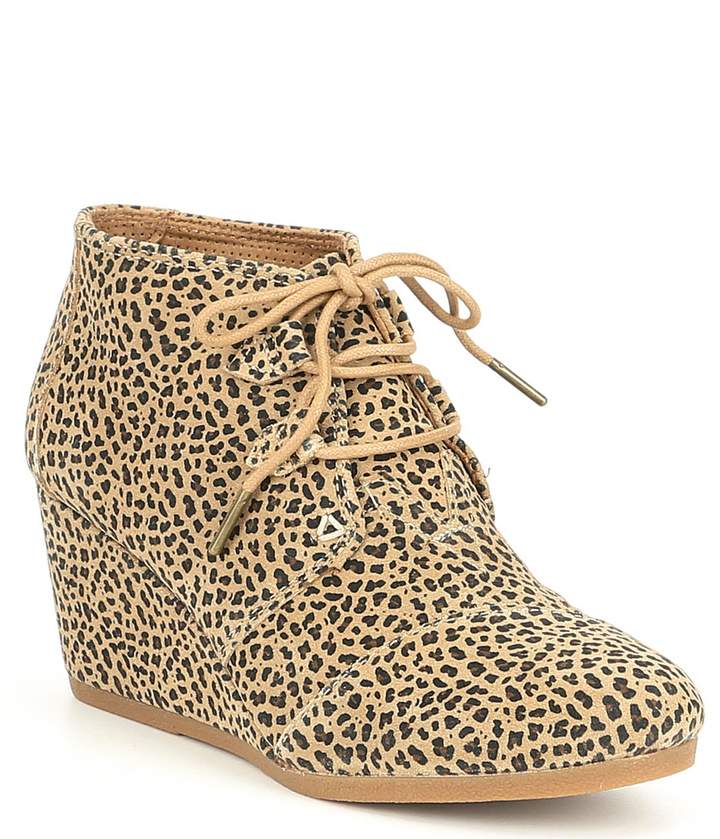toms leopard wedge booties