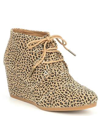 leopard print wedge booties